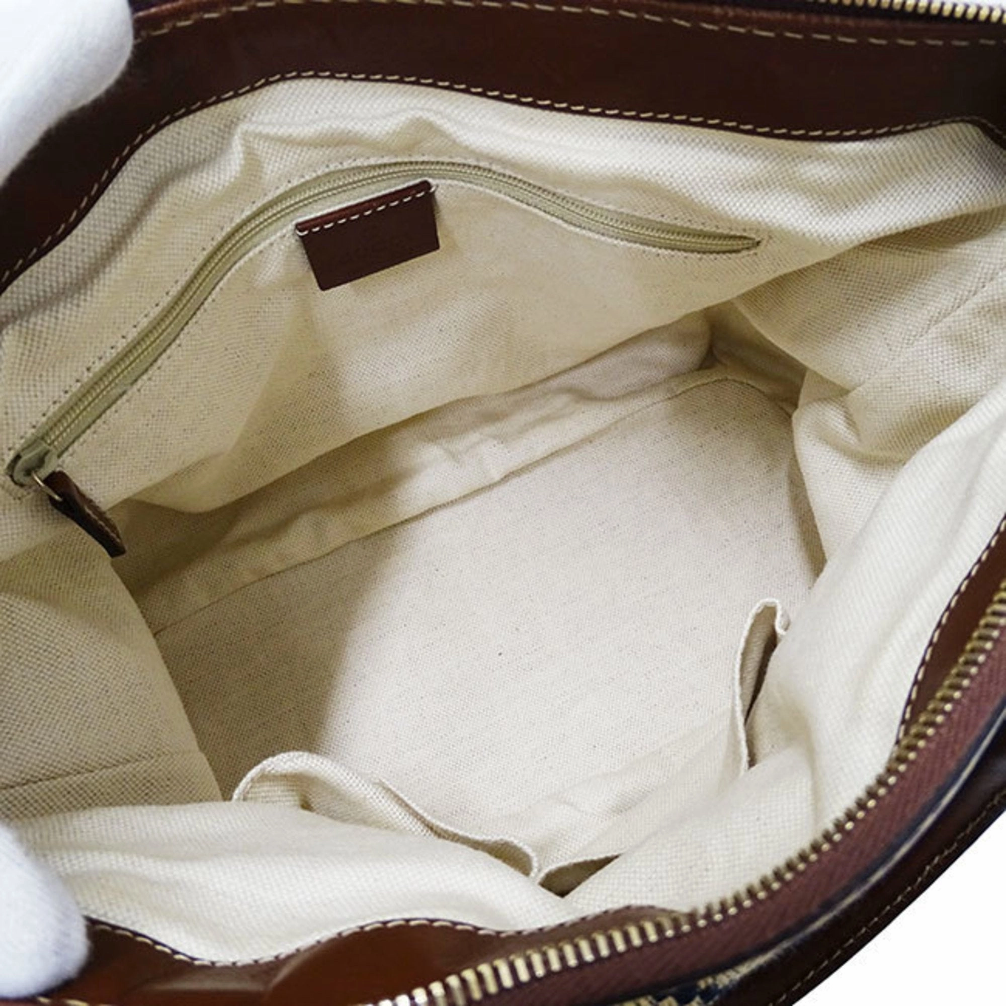 Gucci Diamante Beige Brown Canvas Handbag Shoulder Bag ()