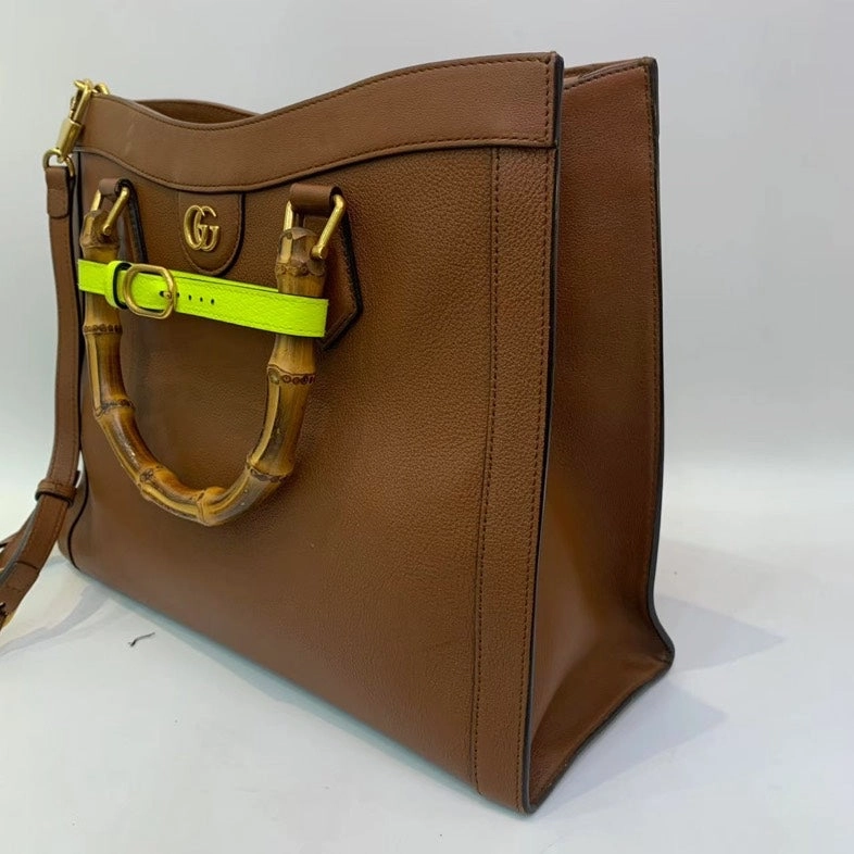 Gucci Diana Large Crossbody/Handbag in Brown Bamboo Leather