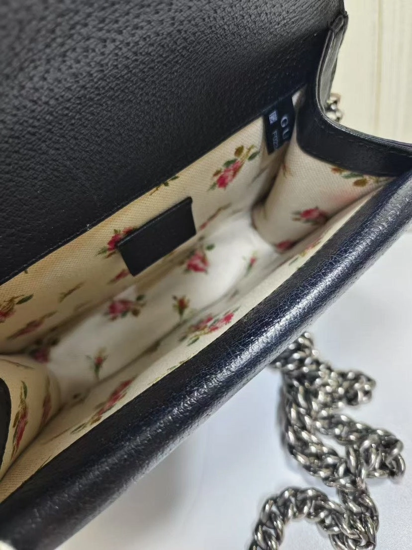 Gucci Dionysus Black Leather Shoulder Bag Small