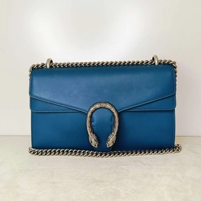 Gucci Dionysus Blue Leather Shoulder Bag