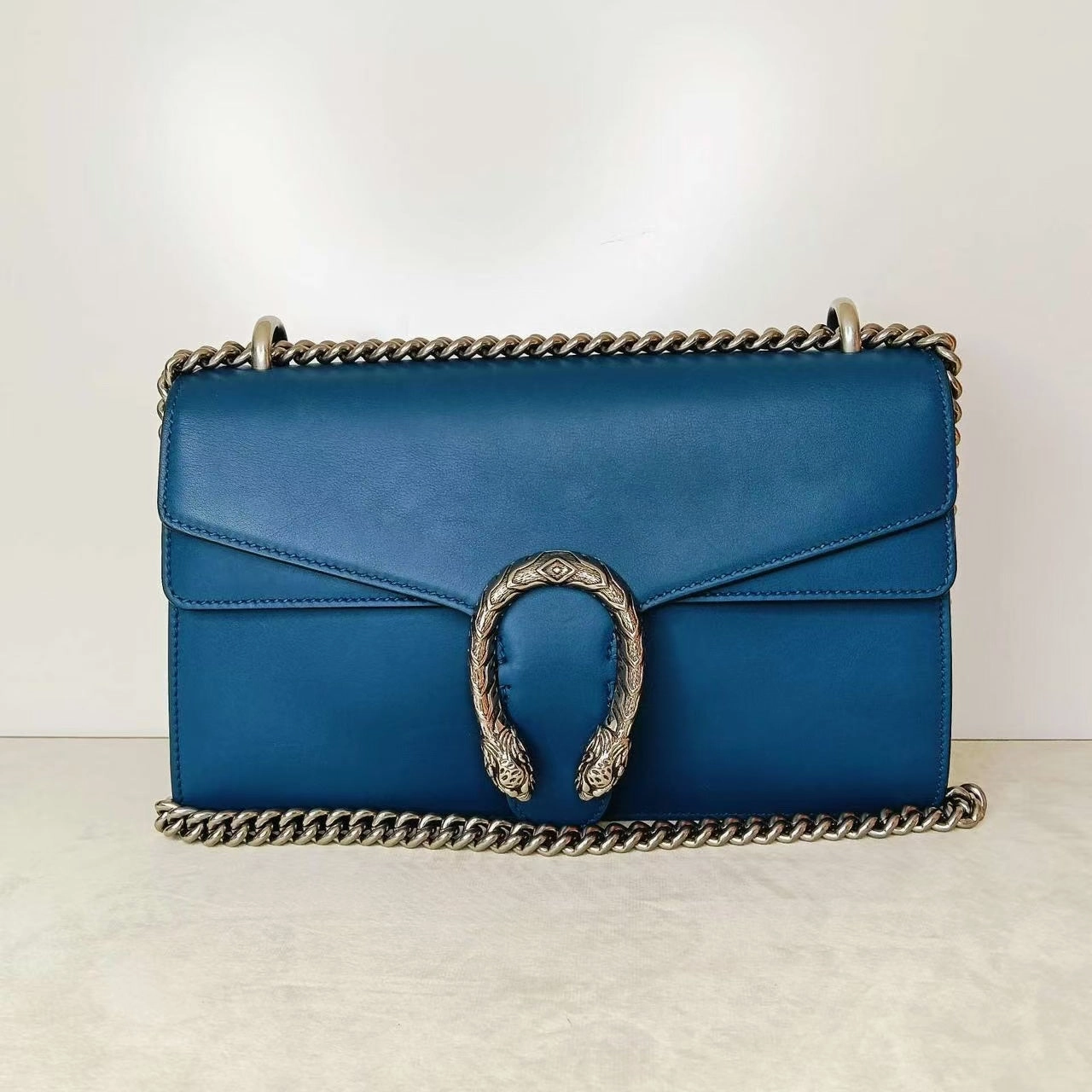 Gucci Dionysus Blue Leather Shoulder Bag