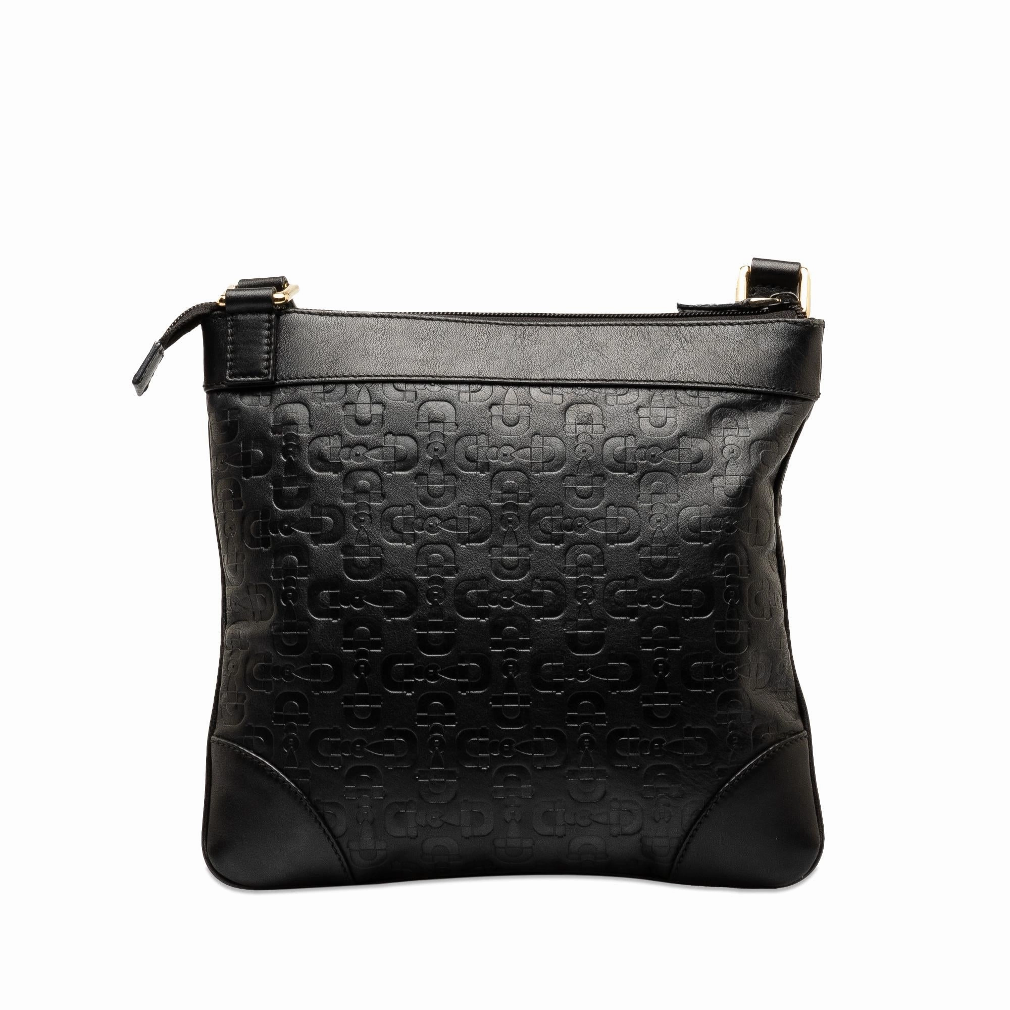 Gucci Embossed Leather Horsebit Crossbody Bag (SHG-KBNslG)