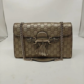Gucci Emily Golden Crossbody Bag in Metallic Leather