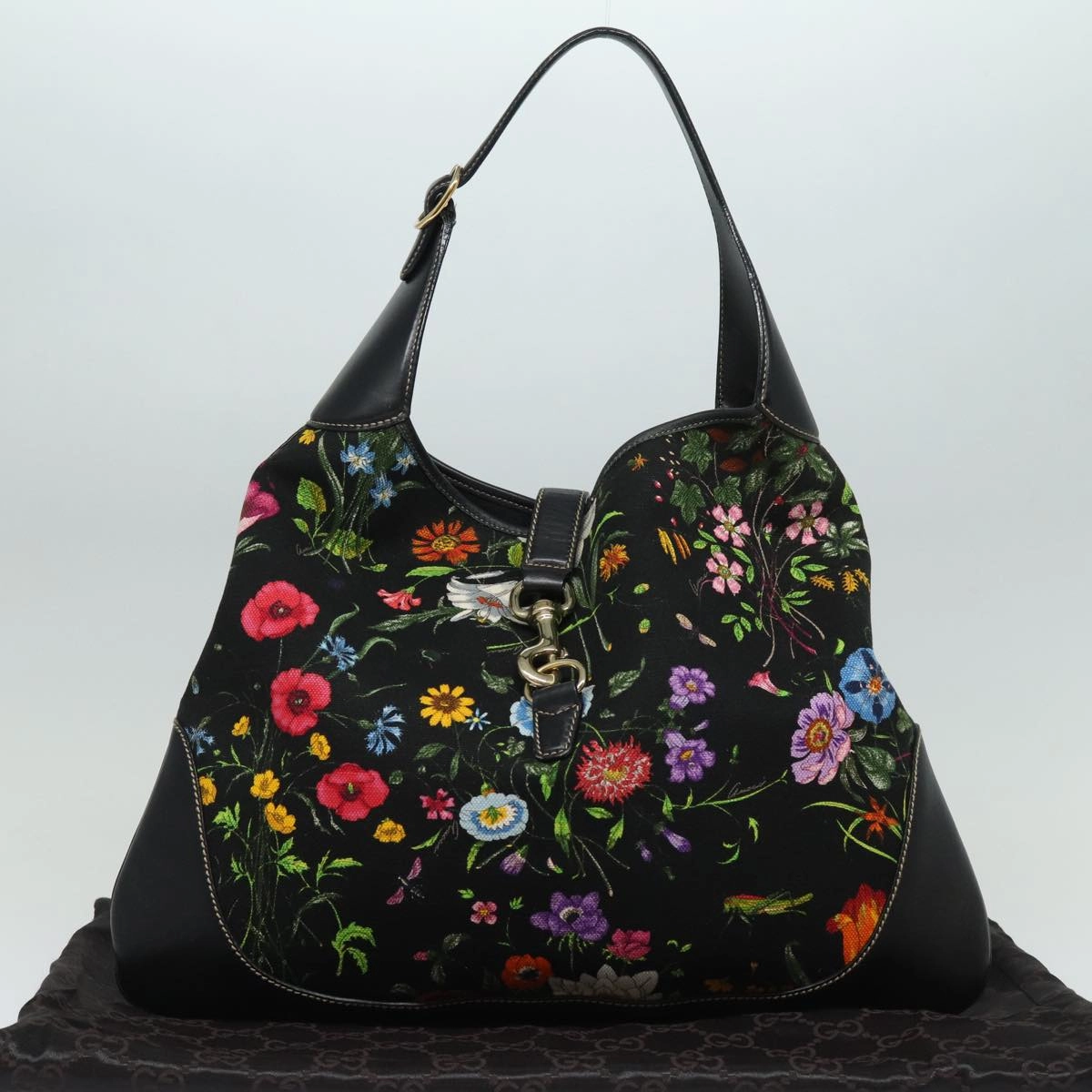 GUCCI Flora Jackie Shoulder Bag Canvas Multicolor 153693  13815