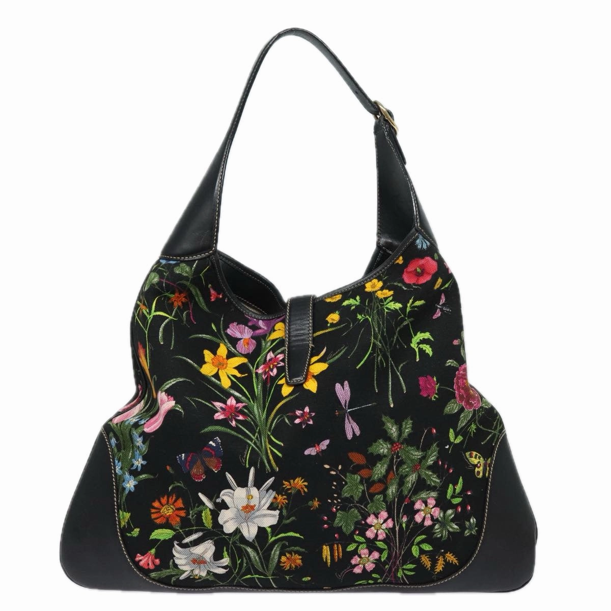 GUCCI Flora Jackie Shoulder Bag Canvas Multicolor 153693  13815
