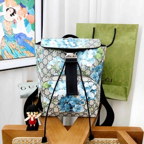 Gucci GG Blooms Blue Canvas Backpack