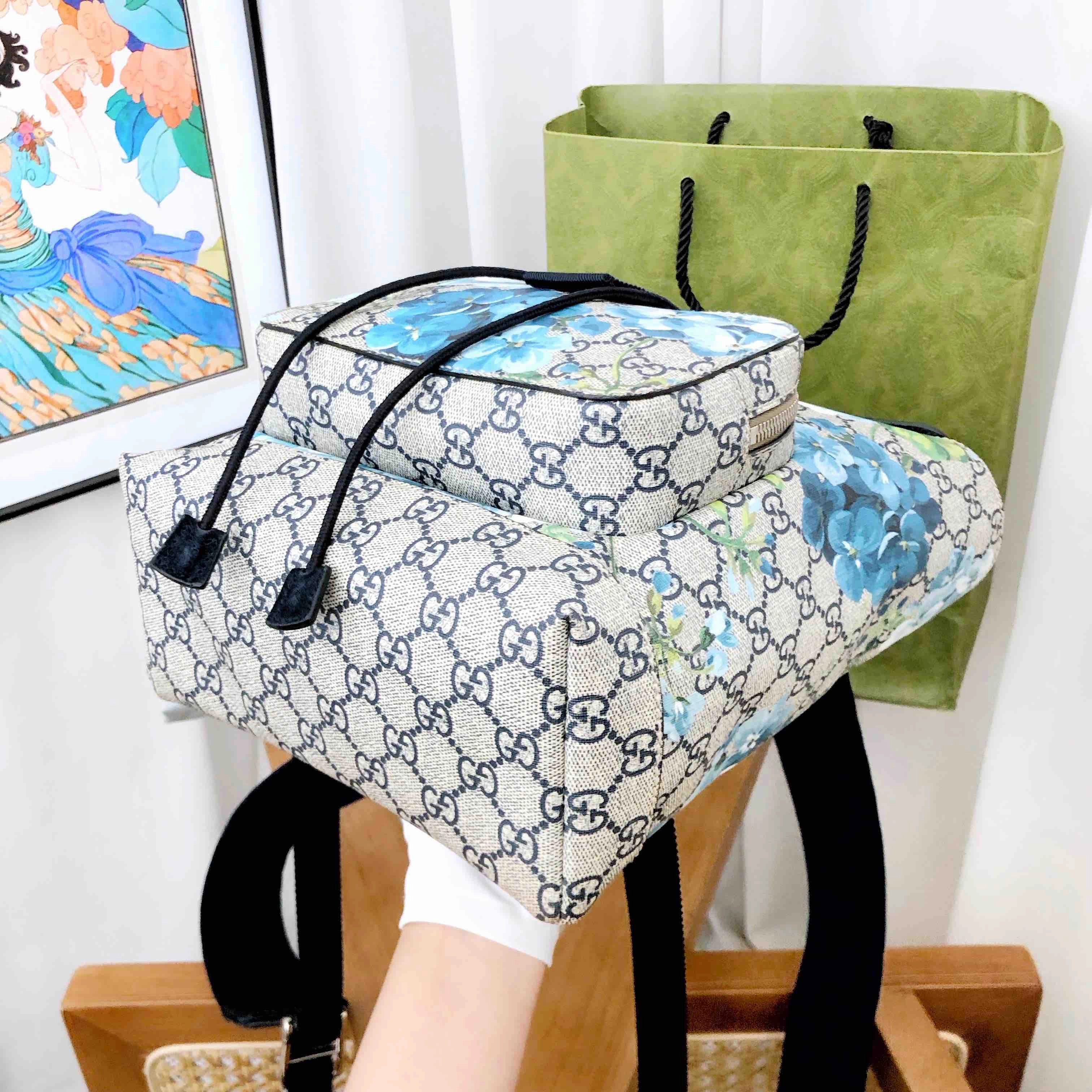 Gucci GG Blooms Blue Canvas Backpack