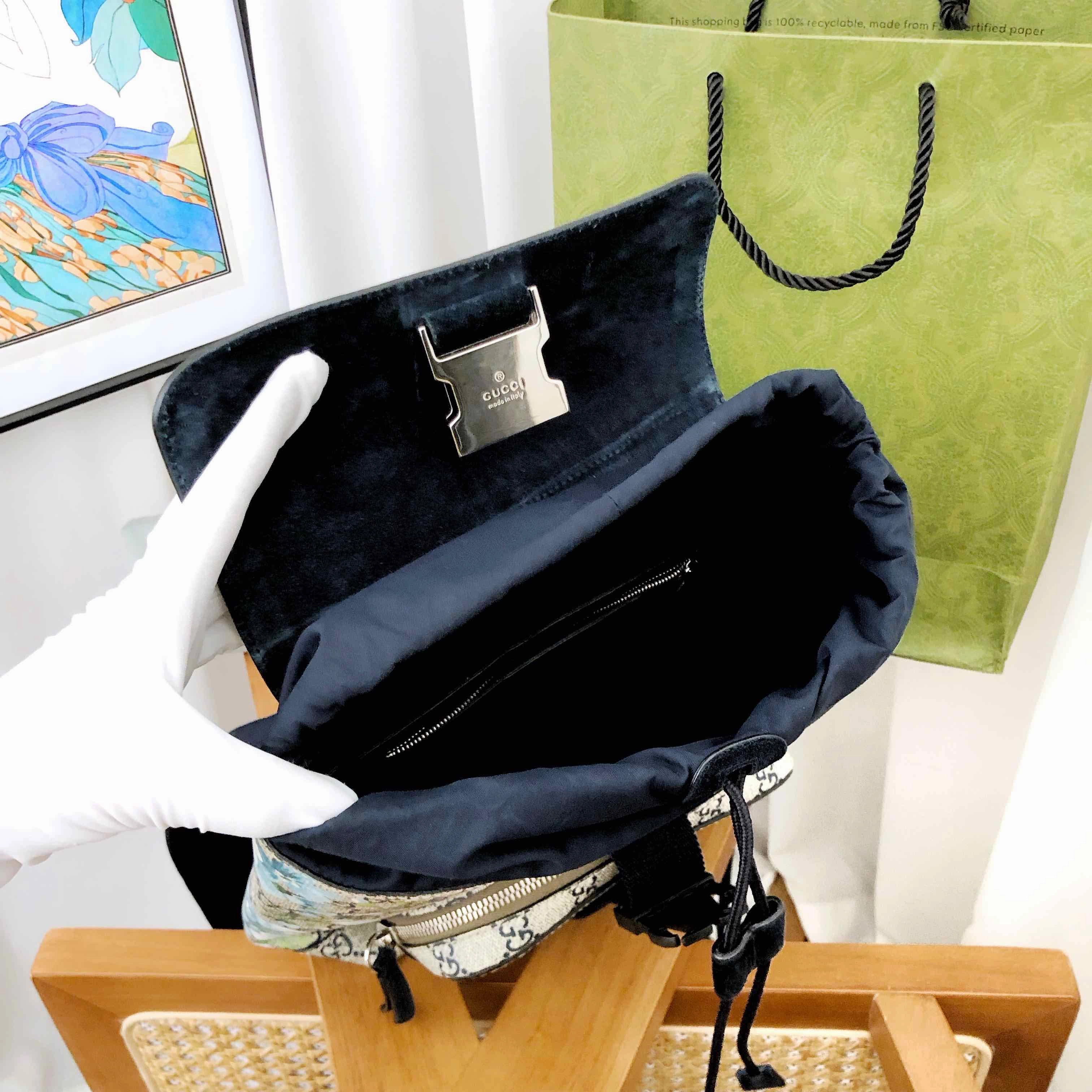 Gucci GG Blooms Blue Canvas Backpack
