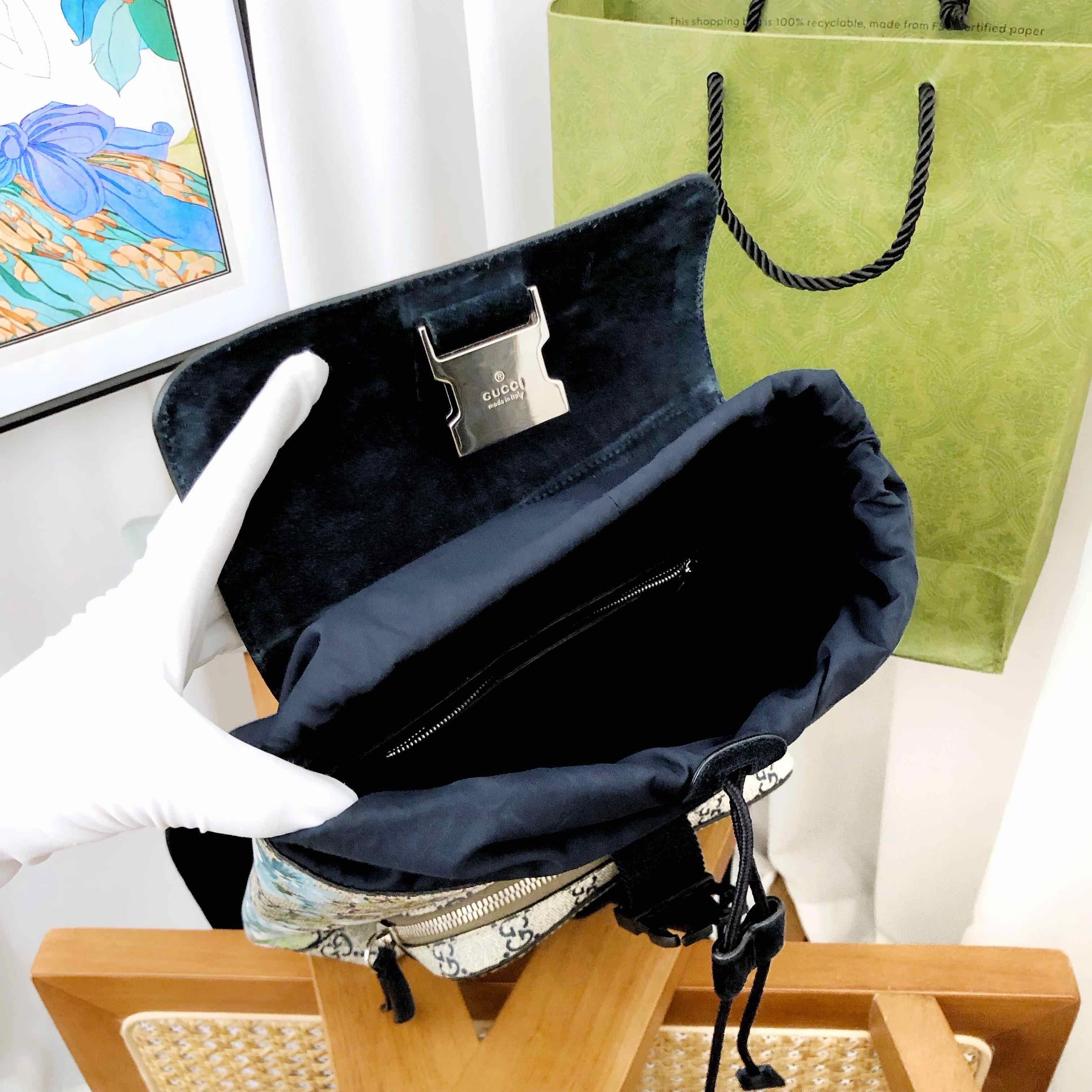 Gucci GG Blooms Blue Canvas Backpack