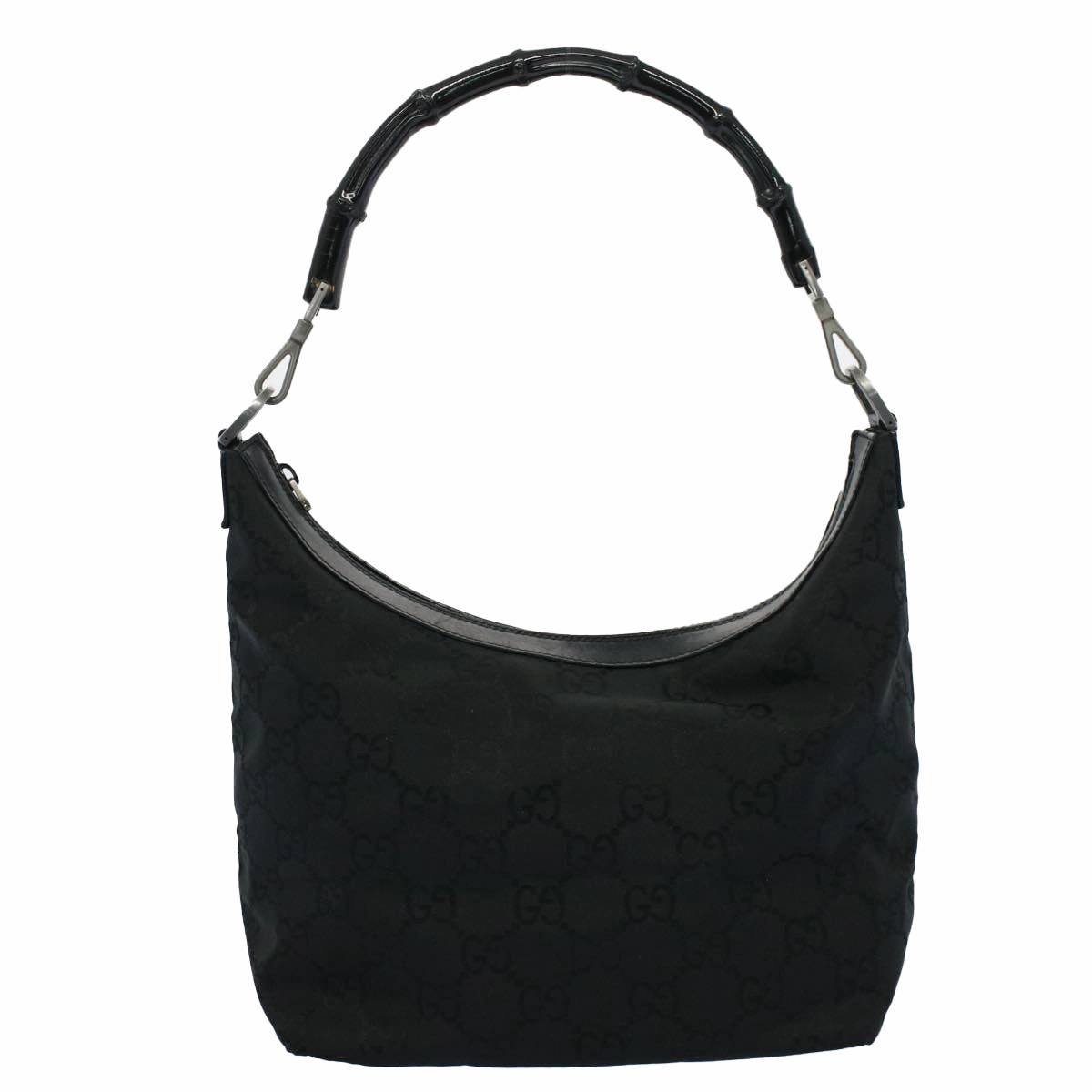 GUCCI GG Canvas Bamboo Shoulder Bag Black 000 0531 002058  ep1777