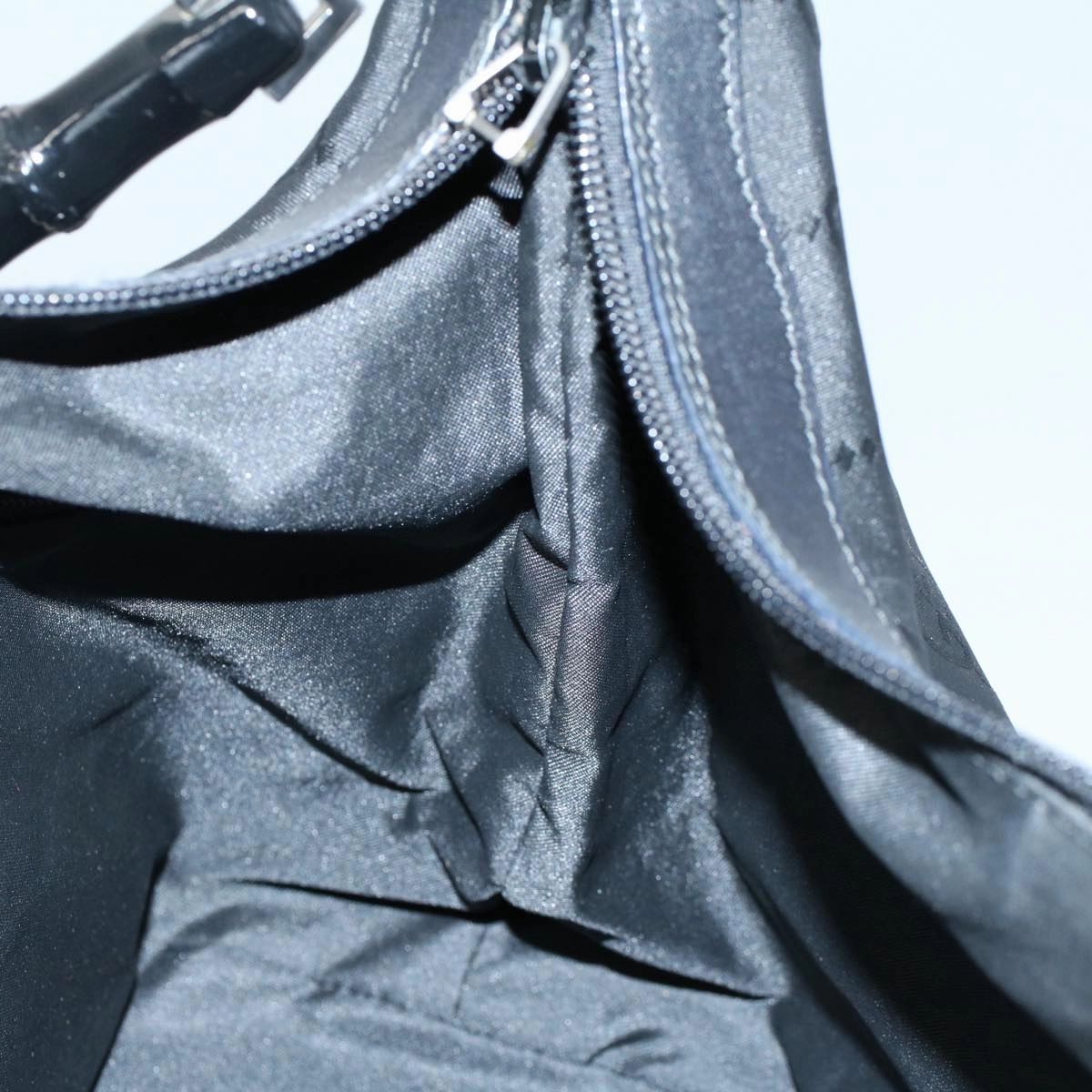 GUCCI GG Canvas Bamboo Shoulder Bag Black 000 0531 002058  ep1777