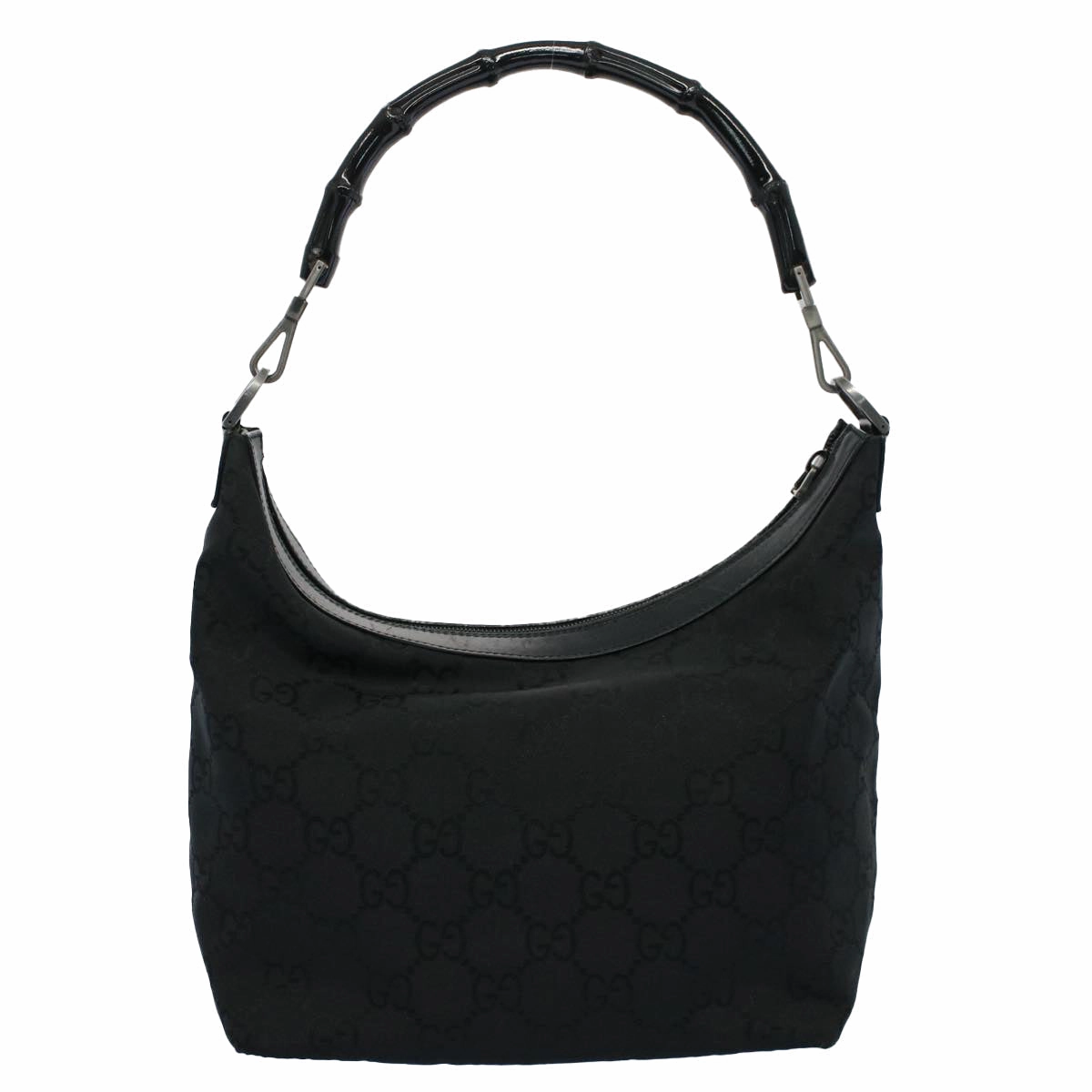 GUCCI GG Canvas Bamboo Shoulder Bag Black 000 0531 002058  ep1777
