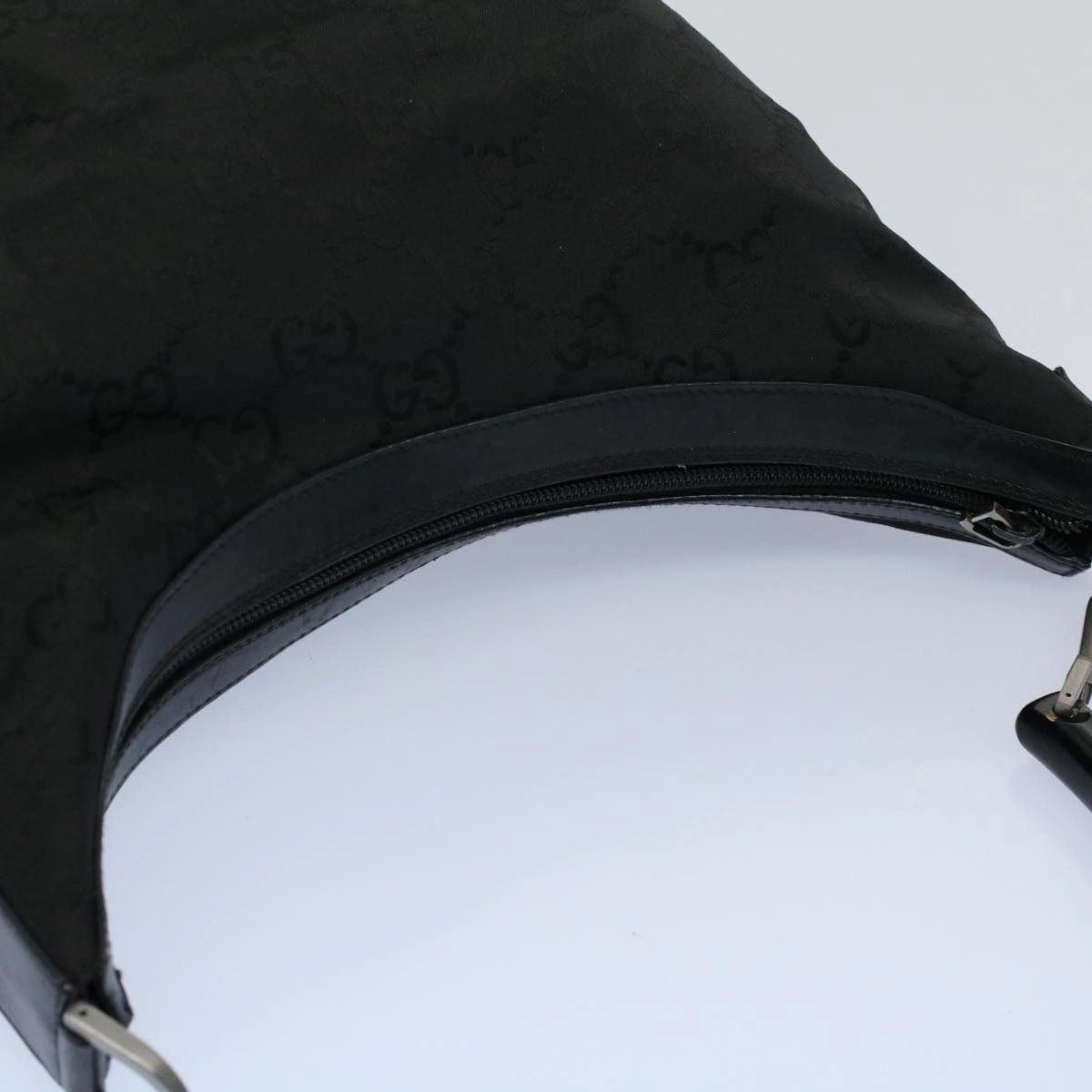 GUCCI GG Canvas Bamboo Shoulder Bag Black 000 0531 002058  ep1777
