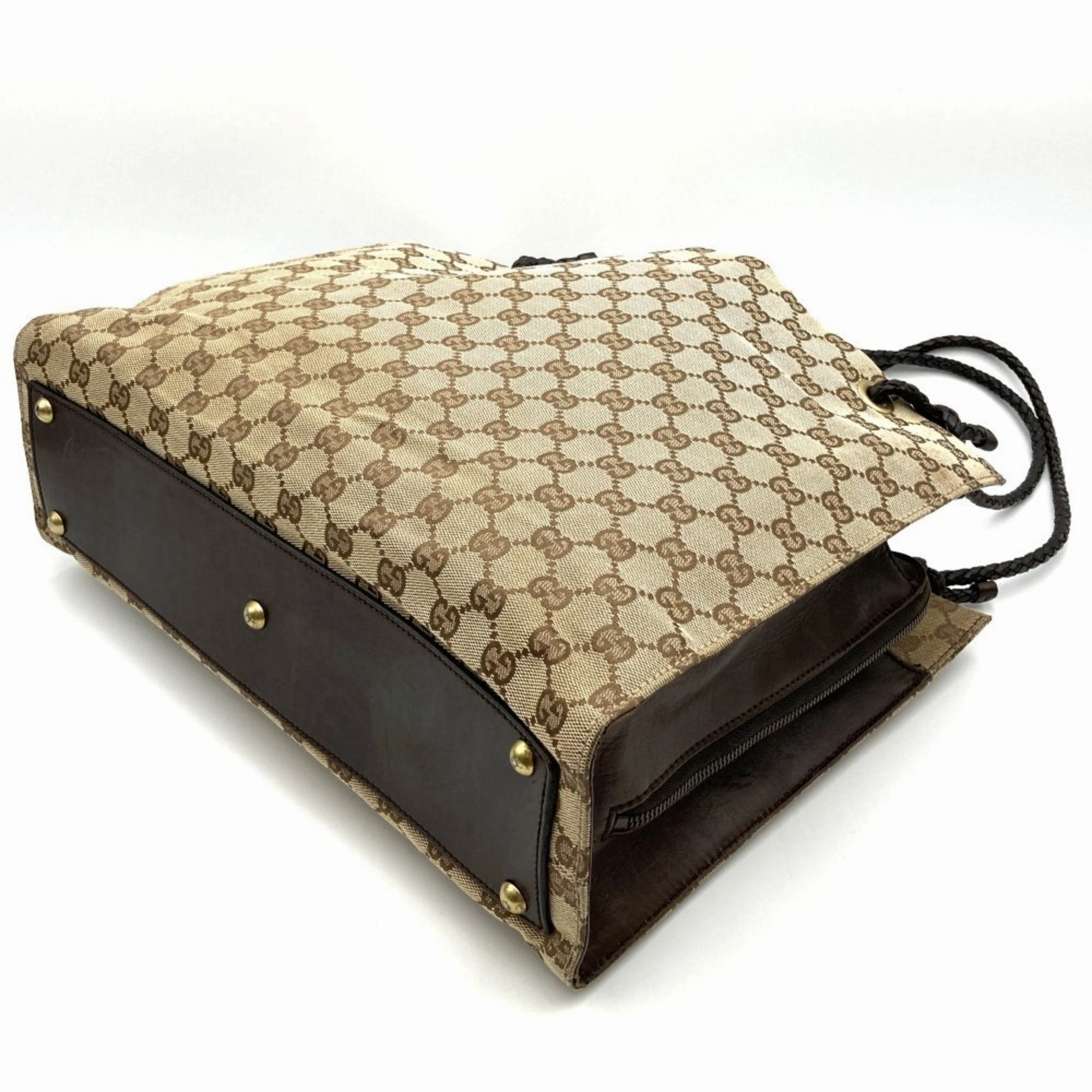 Gucci  Gg Canvas Leather Shoulder Bag Tote Bag (Pre-Owned)