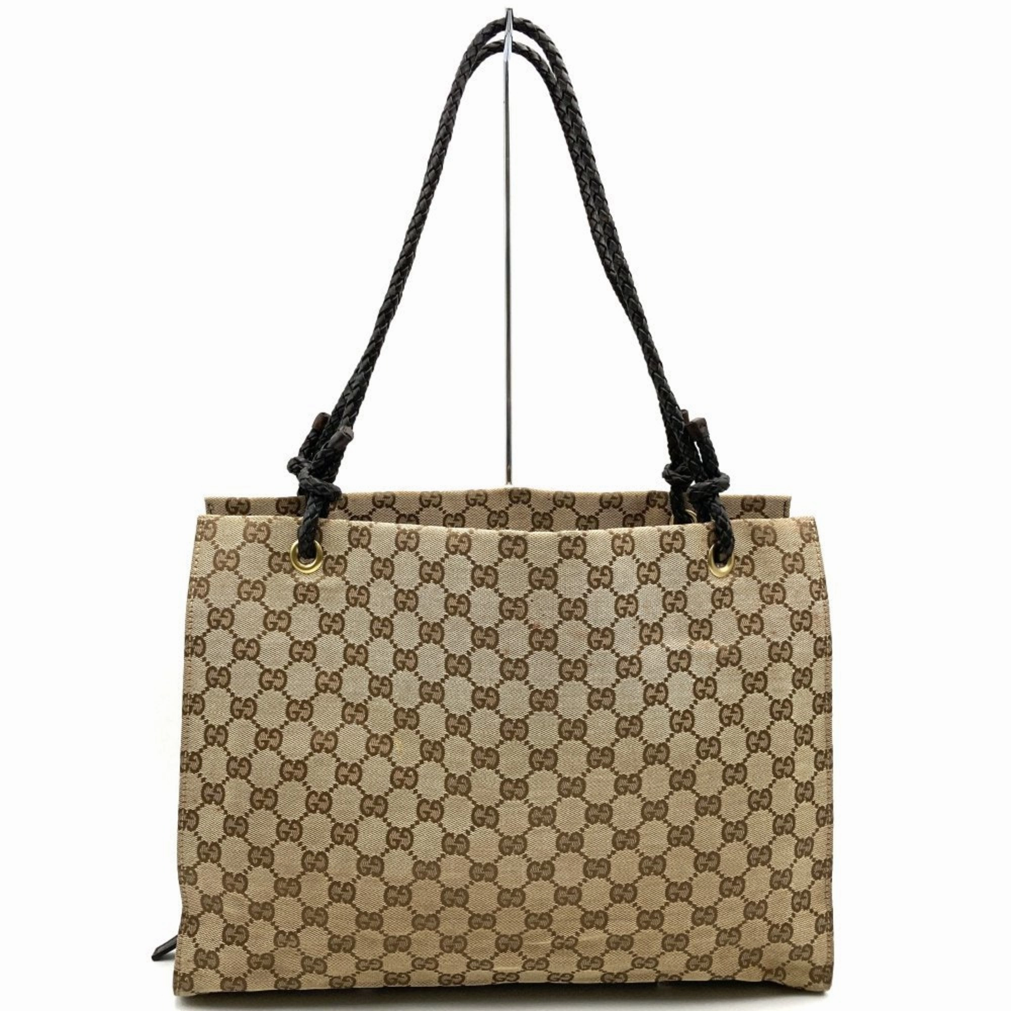 Gucci  Gg Canvas Leather Shoulder Bag Tote Bag (Pre-Owned)