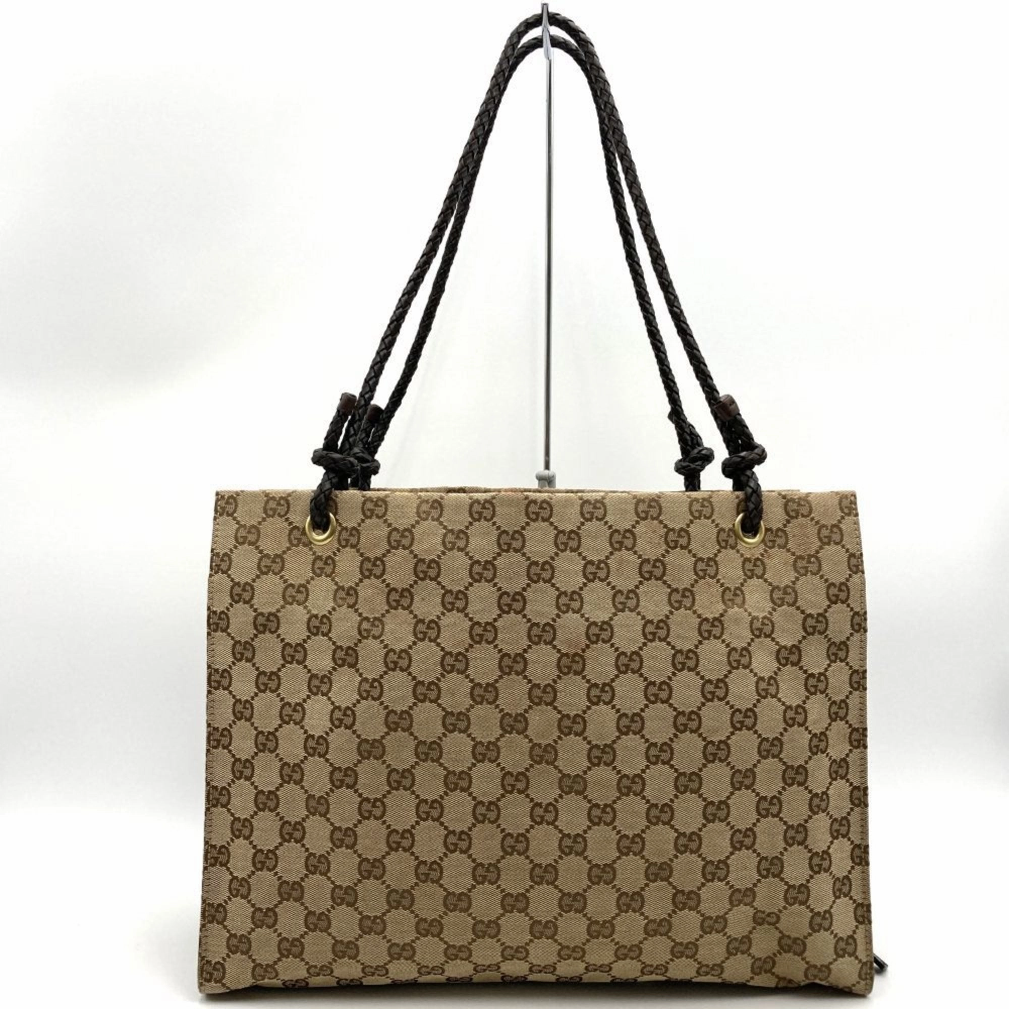 Gucci  Gg Canvas Leather Shoulder Bag Tote Bag (Pre-Owned)