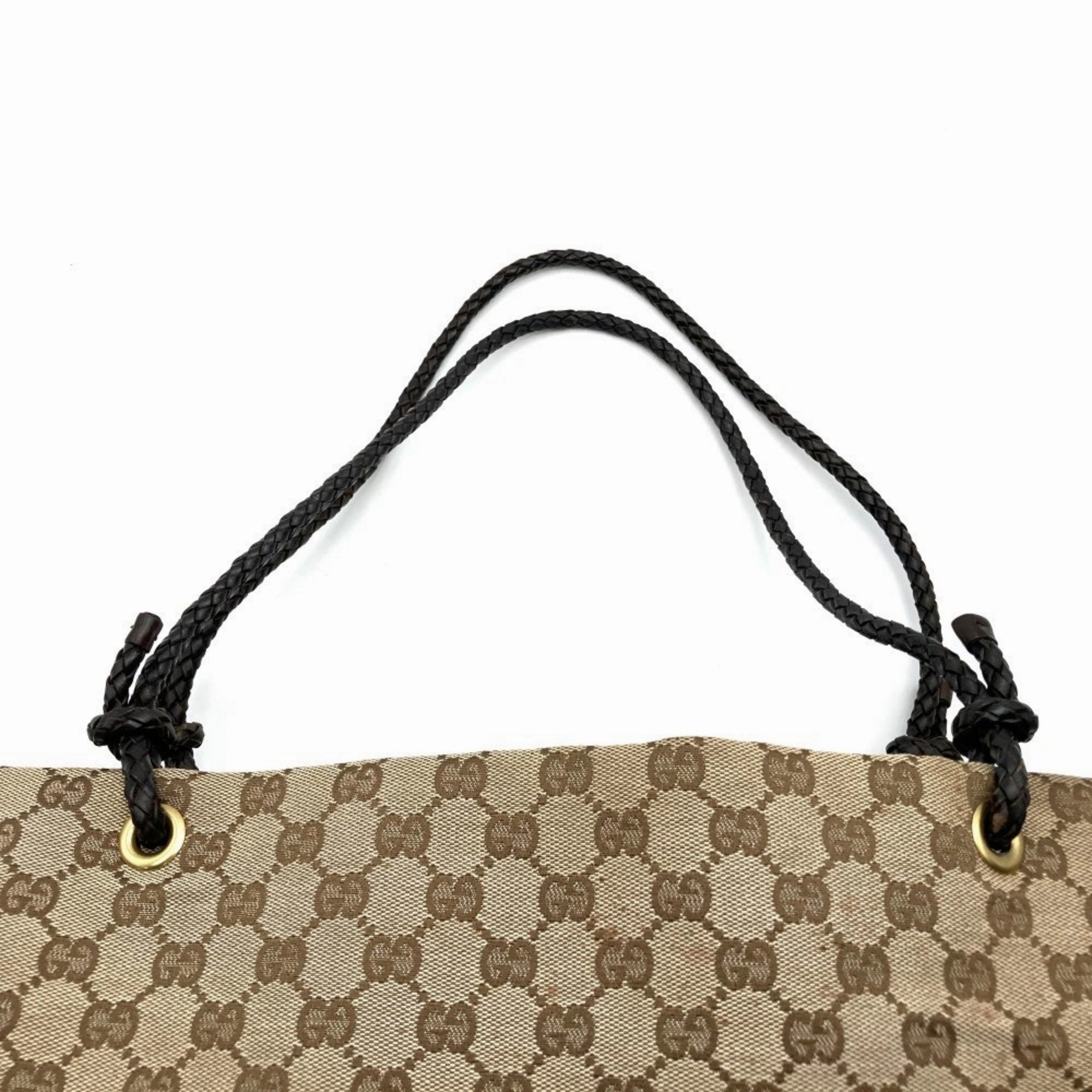 Gucci  Gg Canvas Leather Shoulder Bag Tote Bag (Pre-Owned)