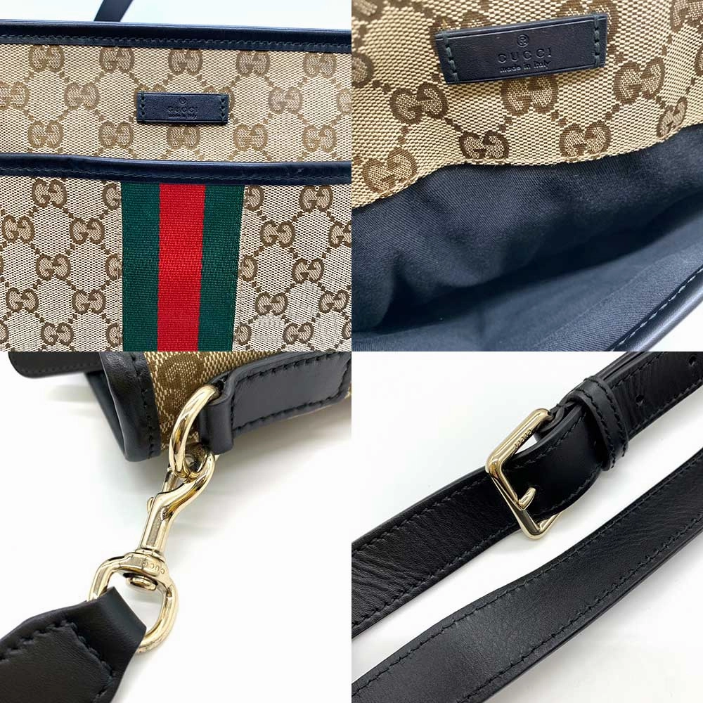 Gucci GG Canvas Leather Shoulder Bag
