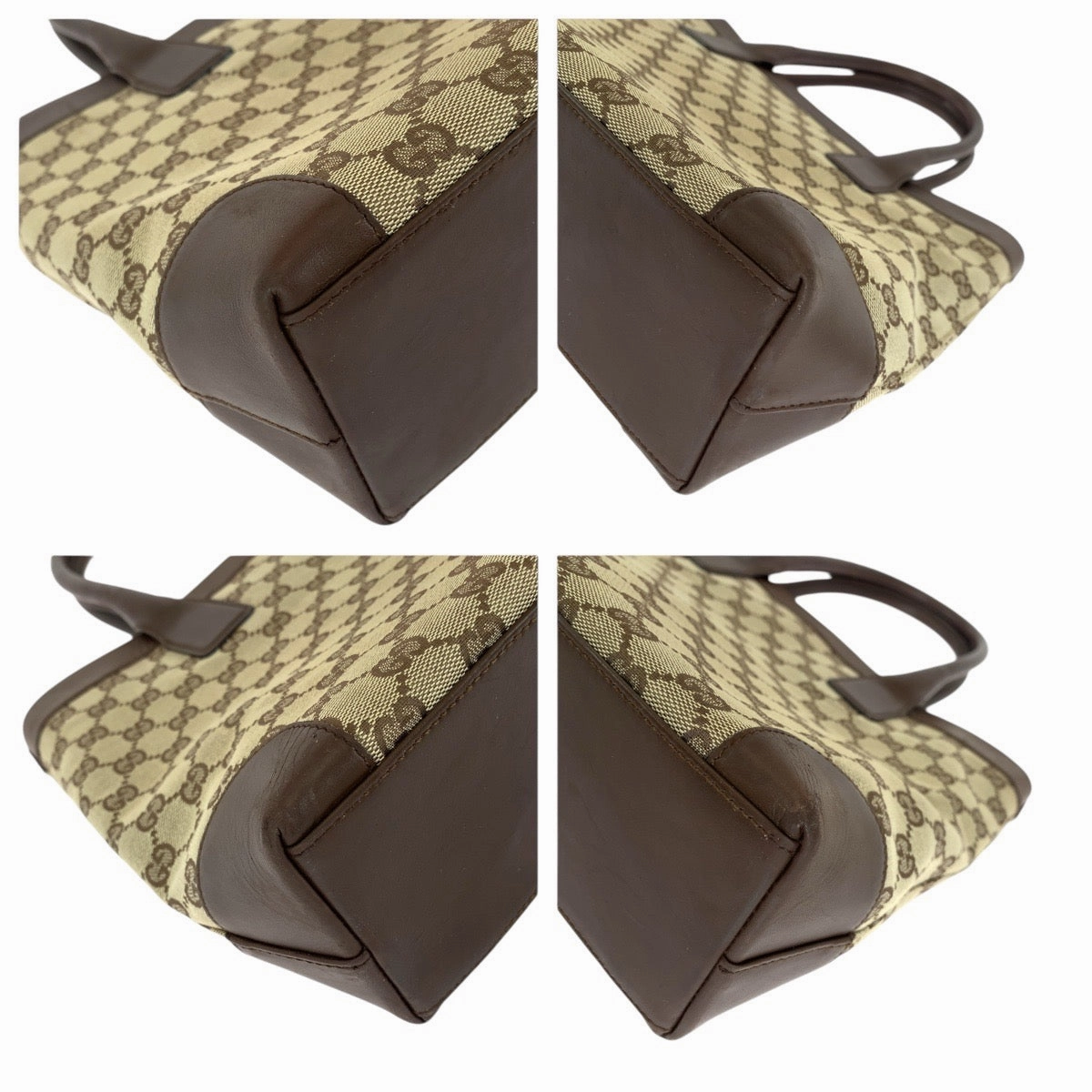 Gucci GG Canvas Leather Tote Shoulder Bag