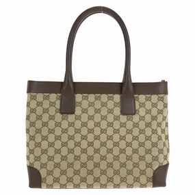 Gucci GG Canvas Leather Tote Shoulder Bag