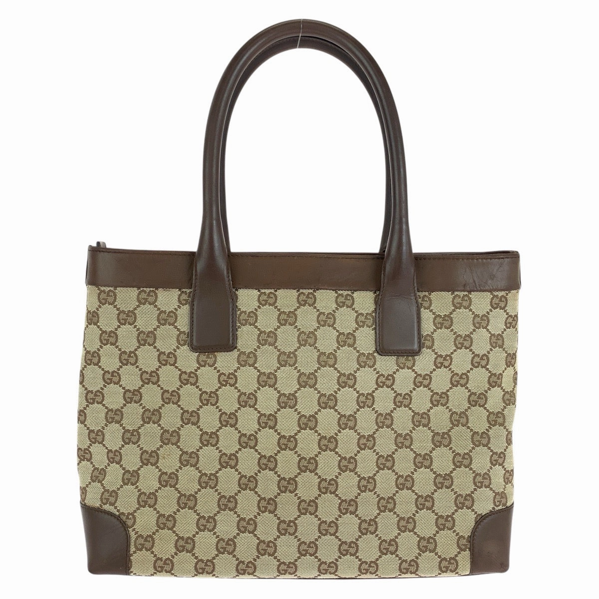 Gucci GG Canvas Leather Tote Shoulder Bag