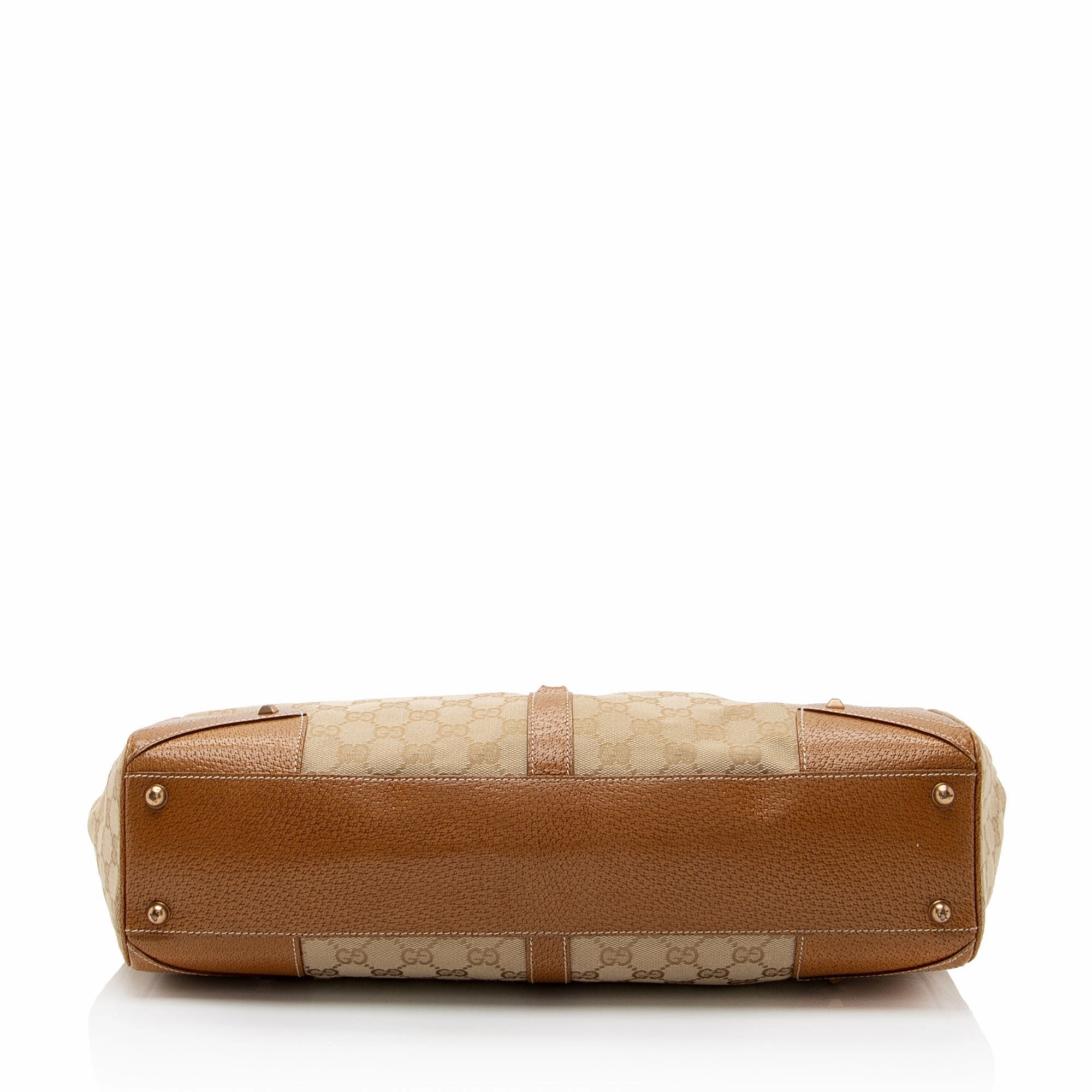 Gucci GG Canvas Nailhead Bardot Large Shoulder Bag (SHF-FHIG8i)