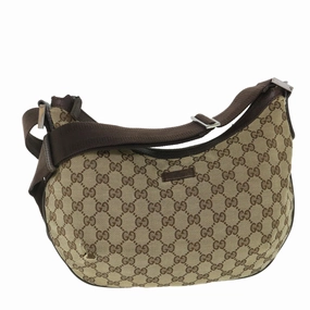GUCCI GG Canvas Shoulder Bag Beige Brown 181092  56054