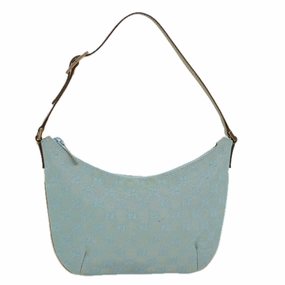 GUCCI GG Canvas Shoulder Bag Light Blue Gold 005 0813  85517