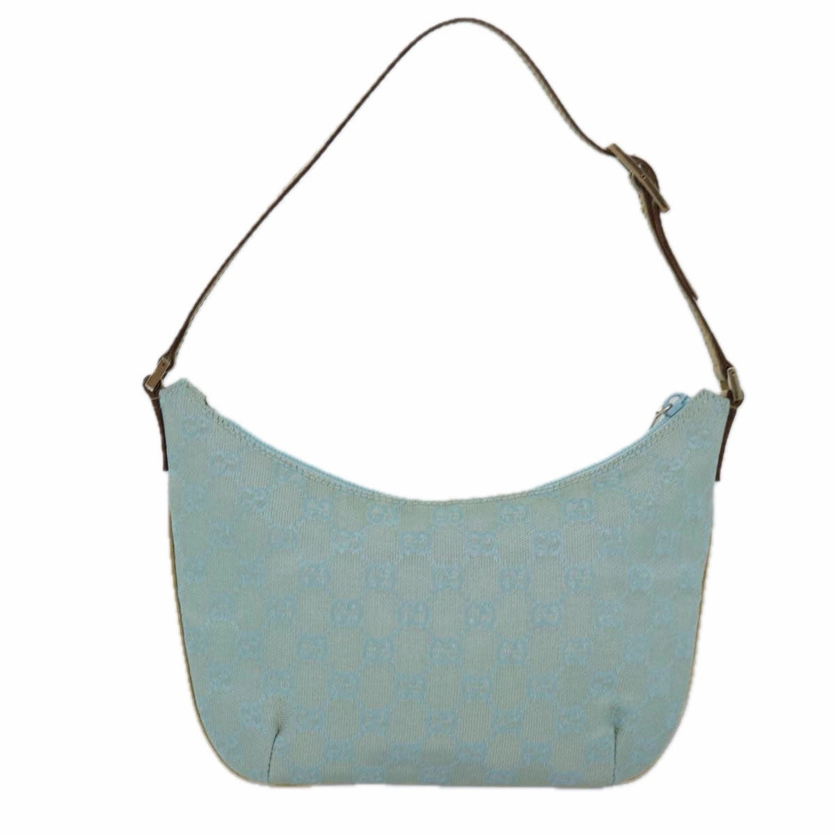 GUCCI GG Canvas Shoulder Bag Light Blue Gold 005 0813  85517