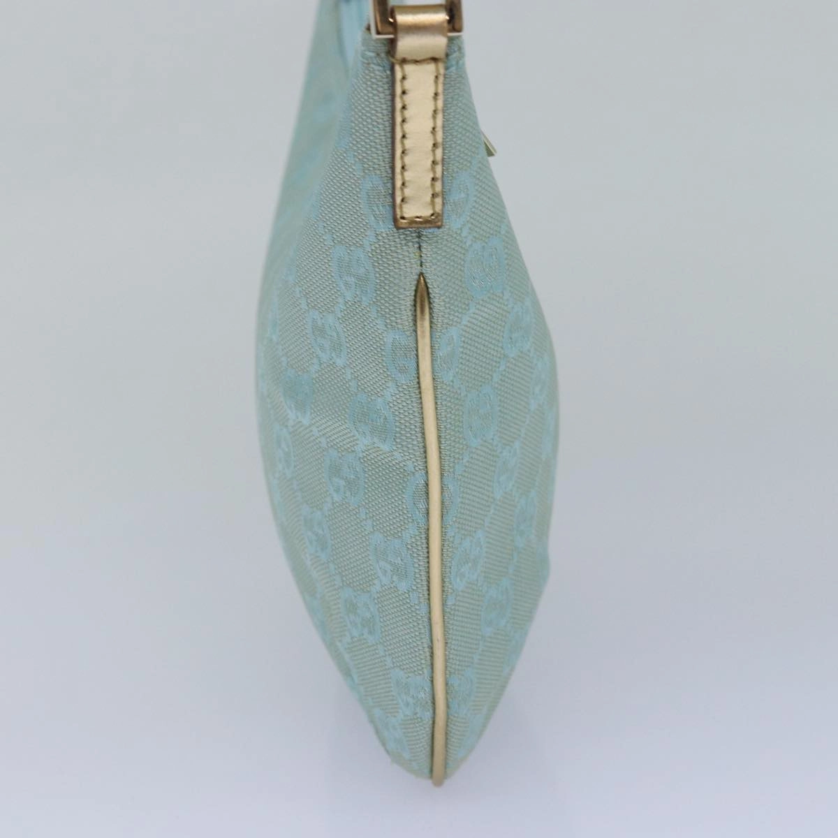 GUCCI GG Canvas Shoulder Bag Light Blue Gold 005 0813  85517