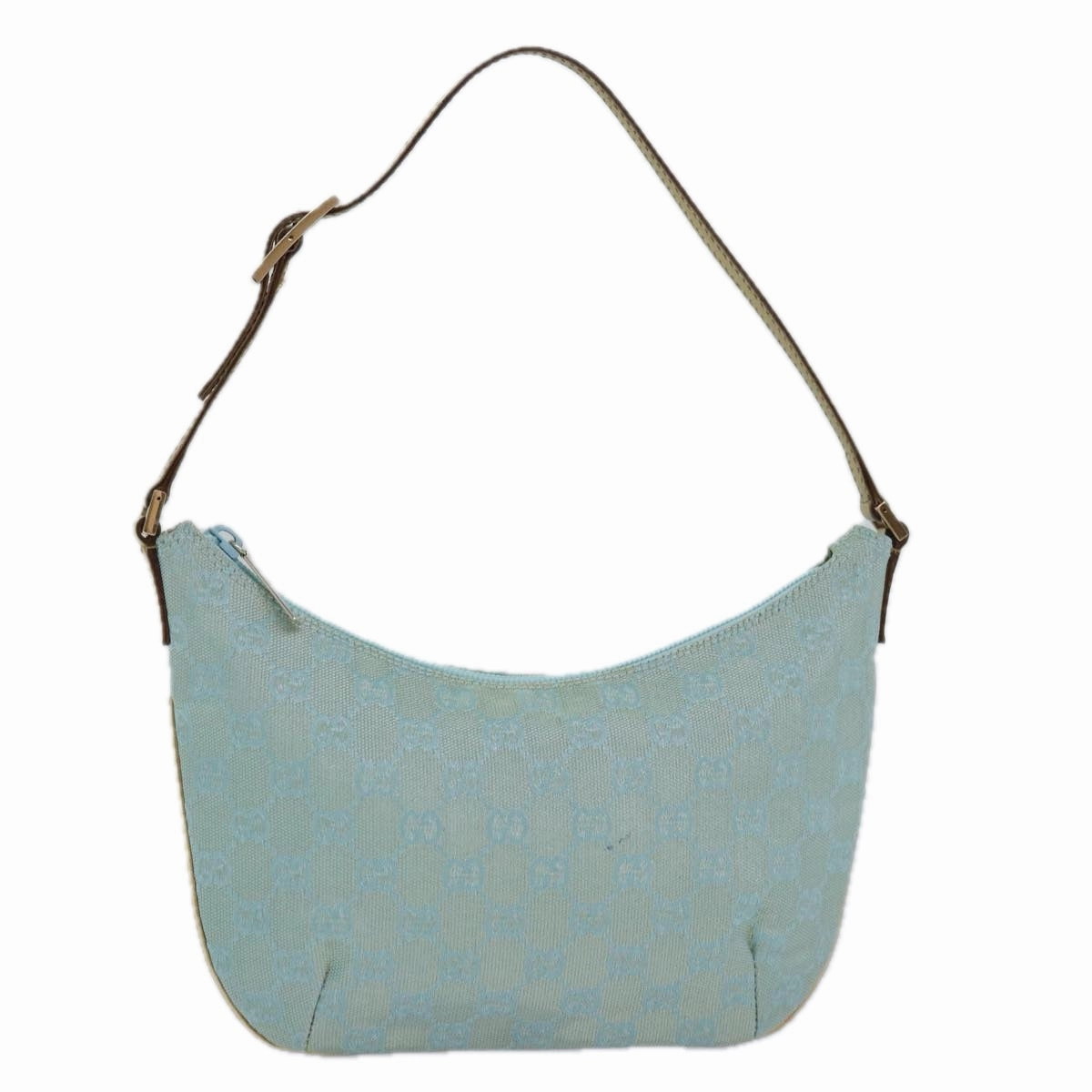 GUCCI GG Canvas Shoulder Bag Light Blue Gold 005 0813  85517