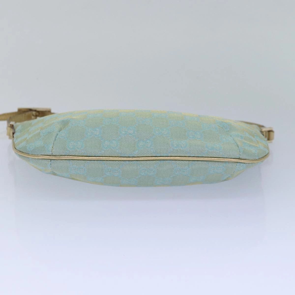 GUCCI GG Canvas Shoulder Bag Light Blue Gold 005 0813  85517