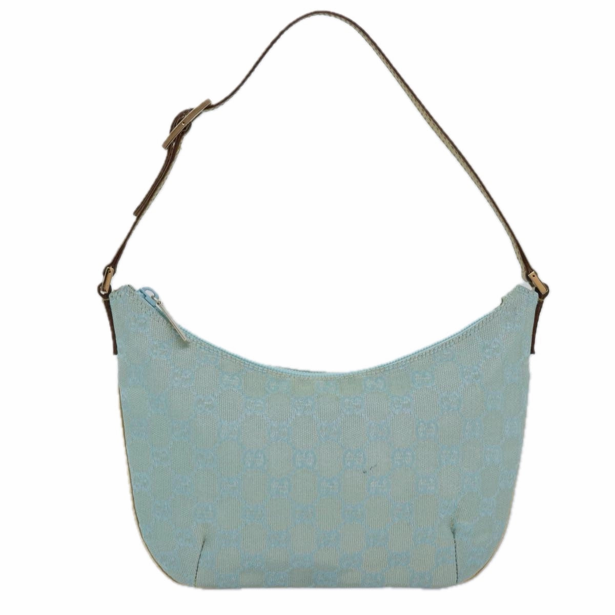 GUCCI GG Canvas Shoulder Bag Light Blue Gold 005 0813  85517
