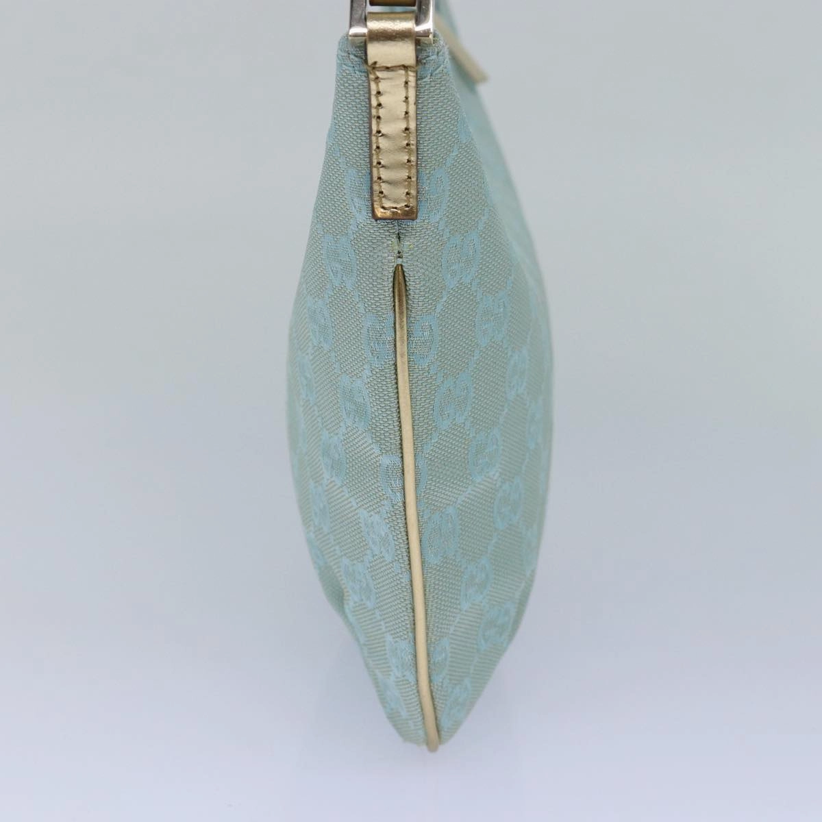 GUCCI GG Canvas Shoulder Bag Light Blue Gold 005 0813  85517