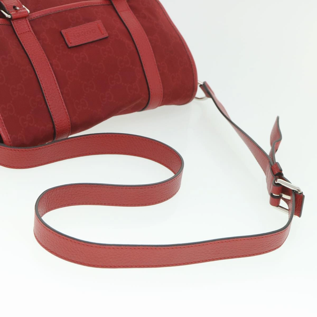 GUCCI GG Canvas Shoulder Bag Nylon Outlet Red 510335  56687