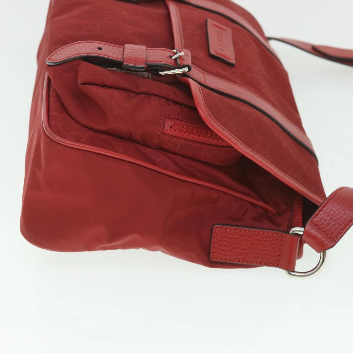 GUCCI GG Canvas Shoulder Bag Nylon Outlet Red 510335  56687