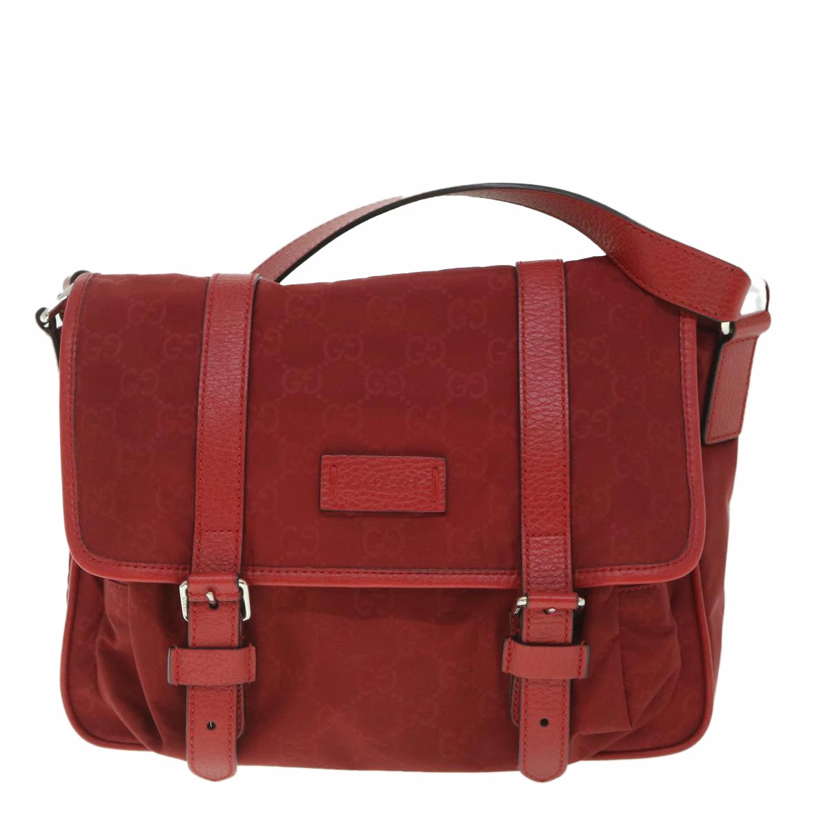 GUCCI GG Canvas Shoulder Bag Nylon Outlet Red 510335  56687