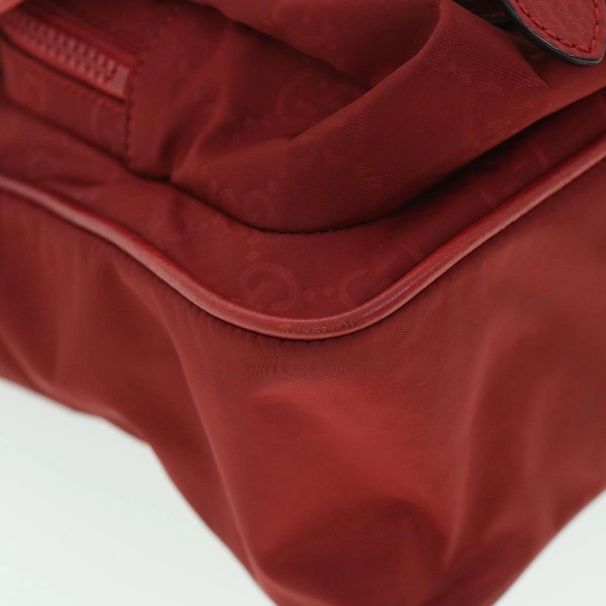 GUCCI GG Canvas Shoulder Bag Nylon Outlet Red 510335  56687