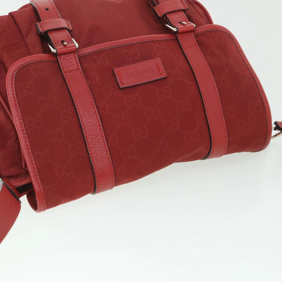 GUCCI GG Canvas Shoulder Bag Nylon Outlet Red 510335  56687