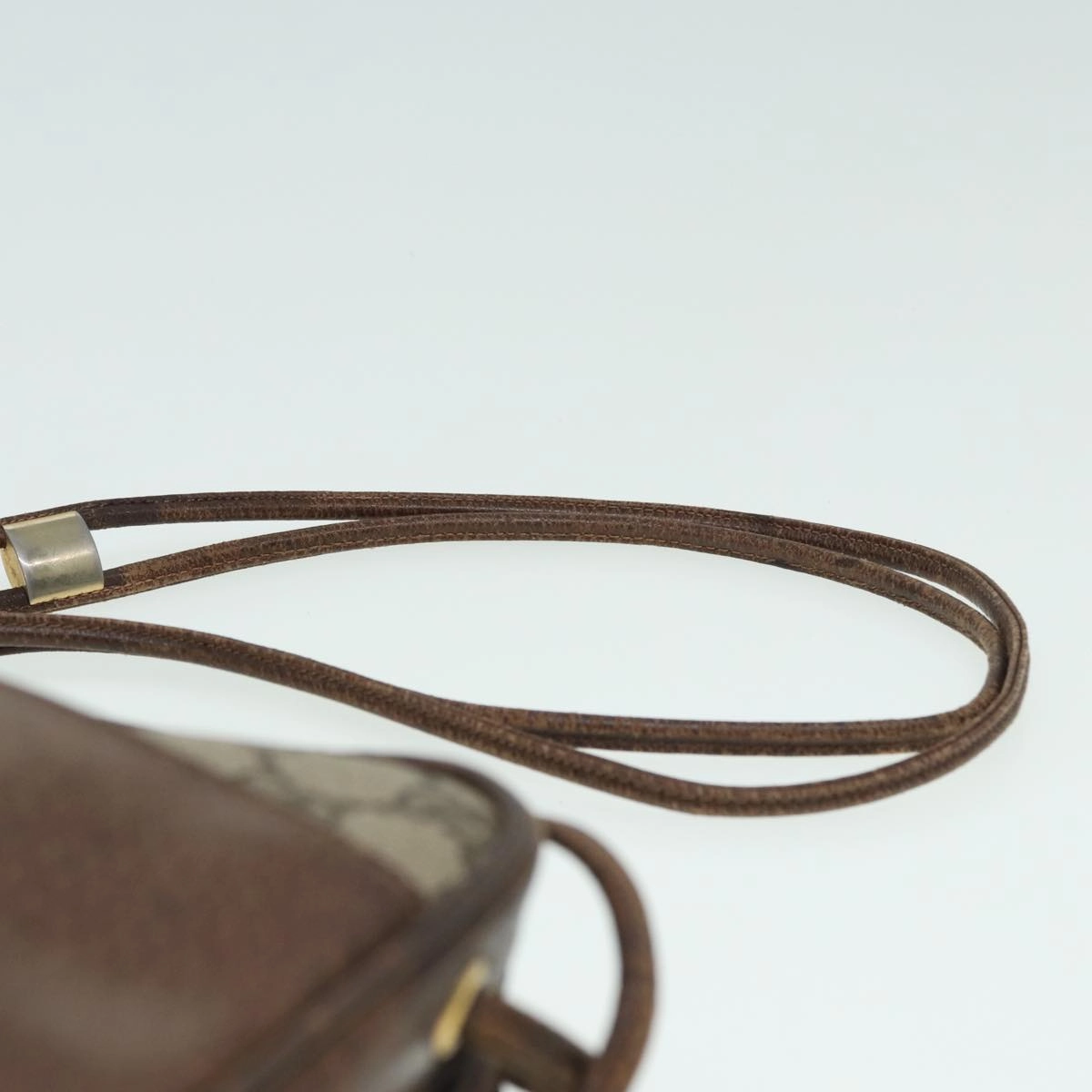 GUCCI GG Canvas Shoulder Bag PVC Leather Beige  fm3580