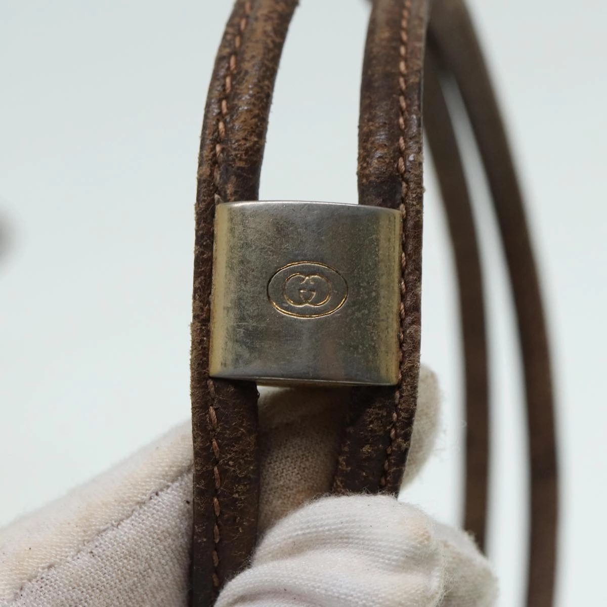 GUCCI GG Canvas Shoulder Bag PVC Leather Beige  fm3580