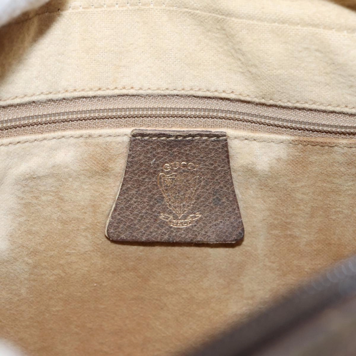 GUCCI GG Canvas Shoulder Bag PVC Leather Beige  fm3580