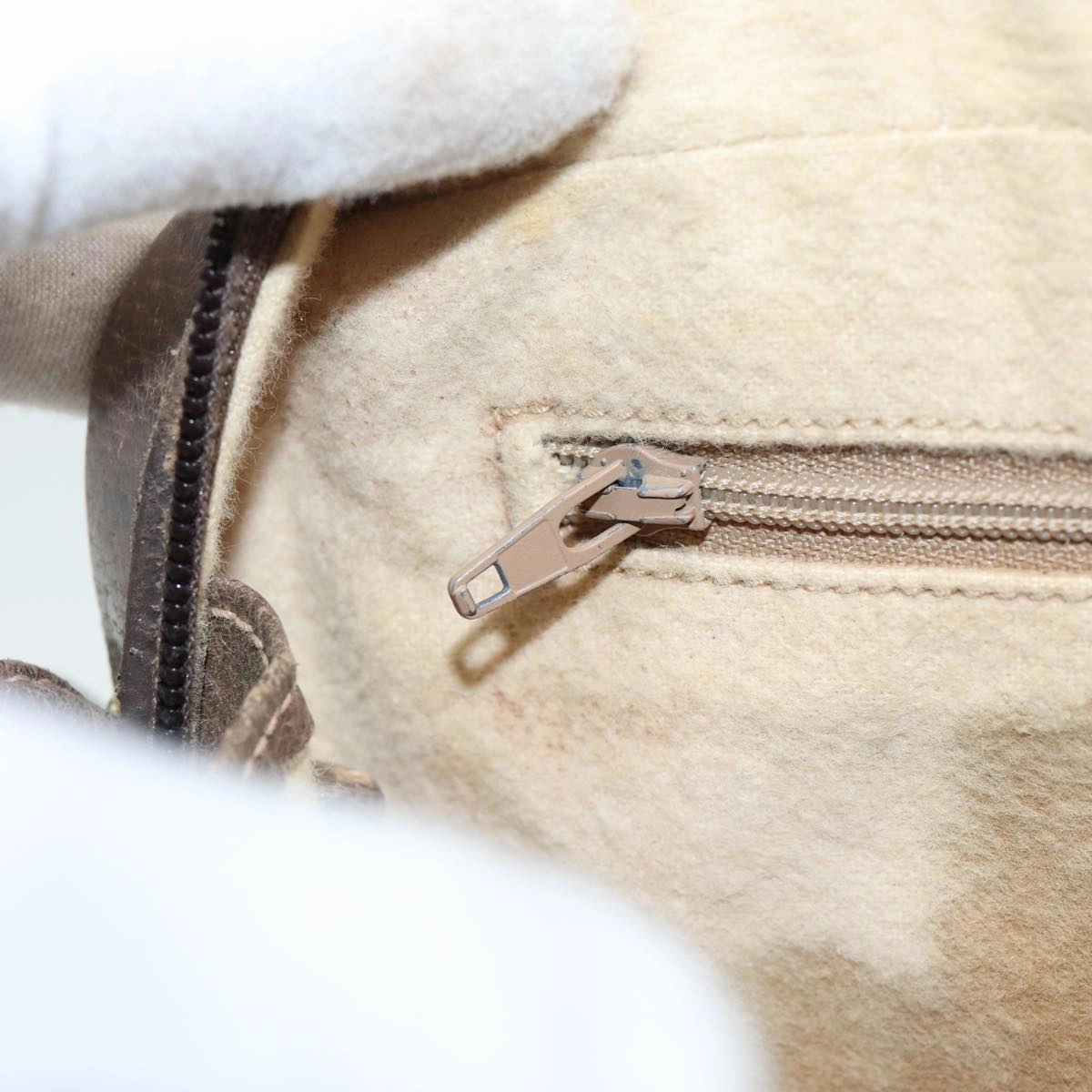 GUCCI GG Canvas Shoulder Bag PVC Leather Beige  fm3580