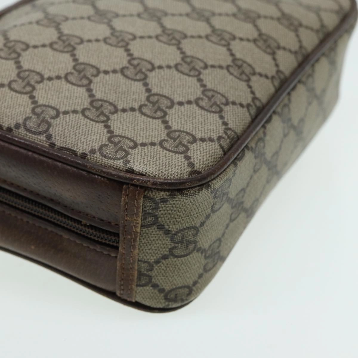 GUCCI GG Canvas Shoulder Bag PVC Leather Beige  fm3580