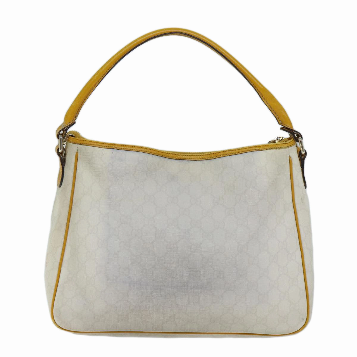 Gucci GG Canvas Shoulder Bag PVC White Yellow
