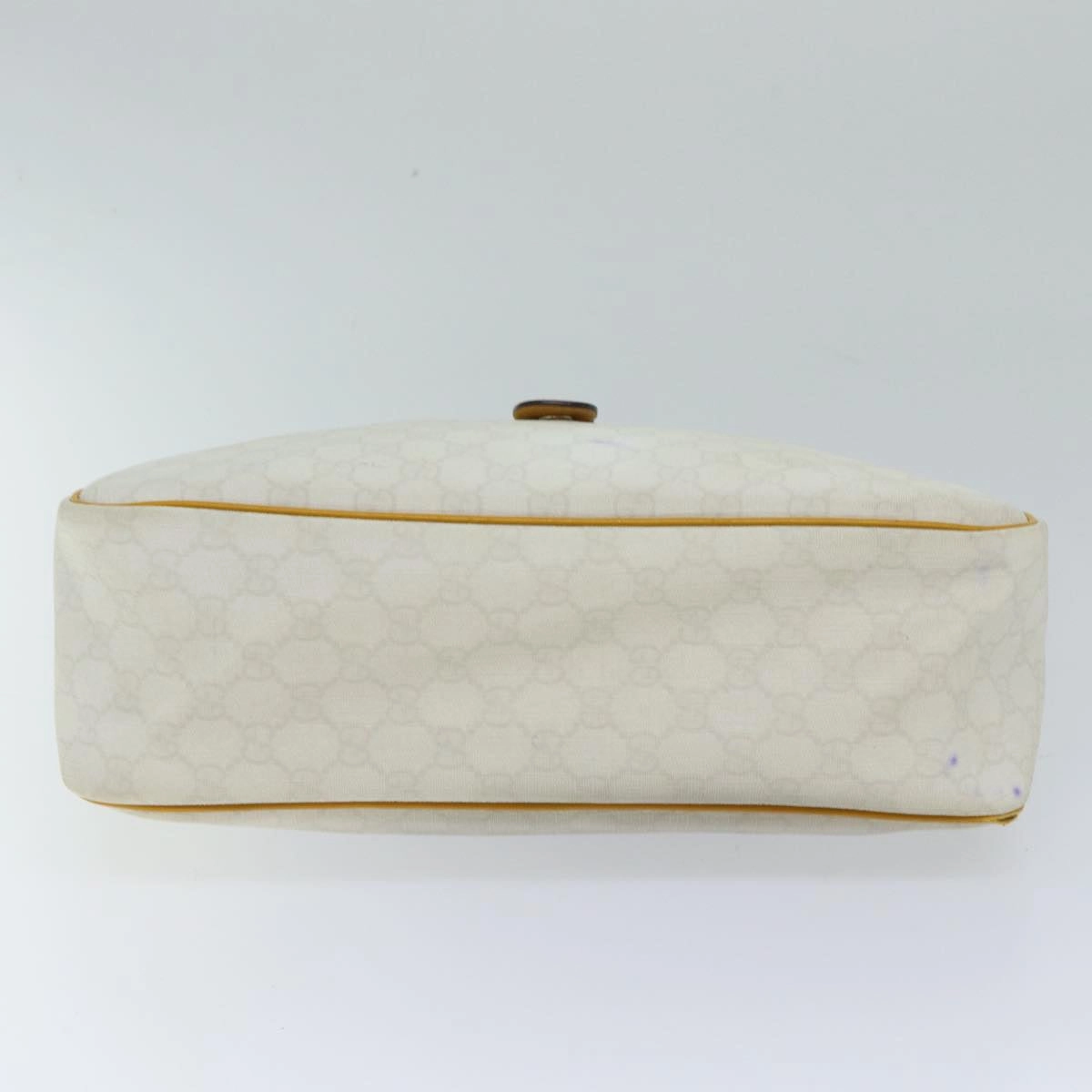 Gucci GG Canvas Shoulder Bag PVC White Yellow