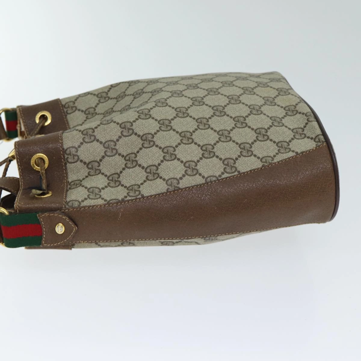 GUCCI GG Canvas Web Sherry Line Shoulder Bag Beige Red 41 02 034  13558
