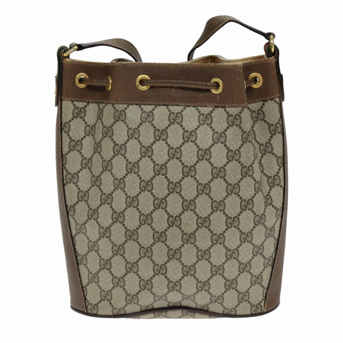GUCCI GG Canvas Web Sherry Line Shoulder Bag Beige Red 41 02 034  13558