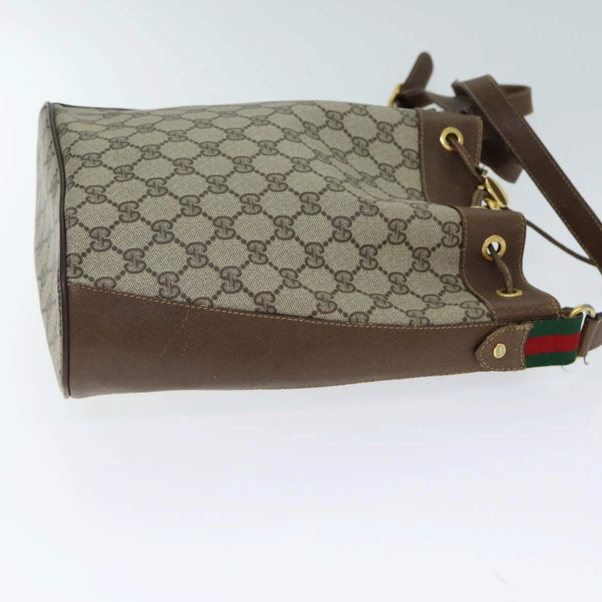 GUCCI GG Canvas Web Sherry Line Shoulder Bag Beige Red 41 02 034  13558