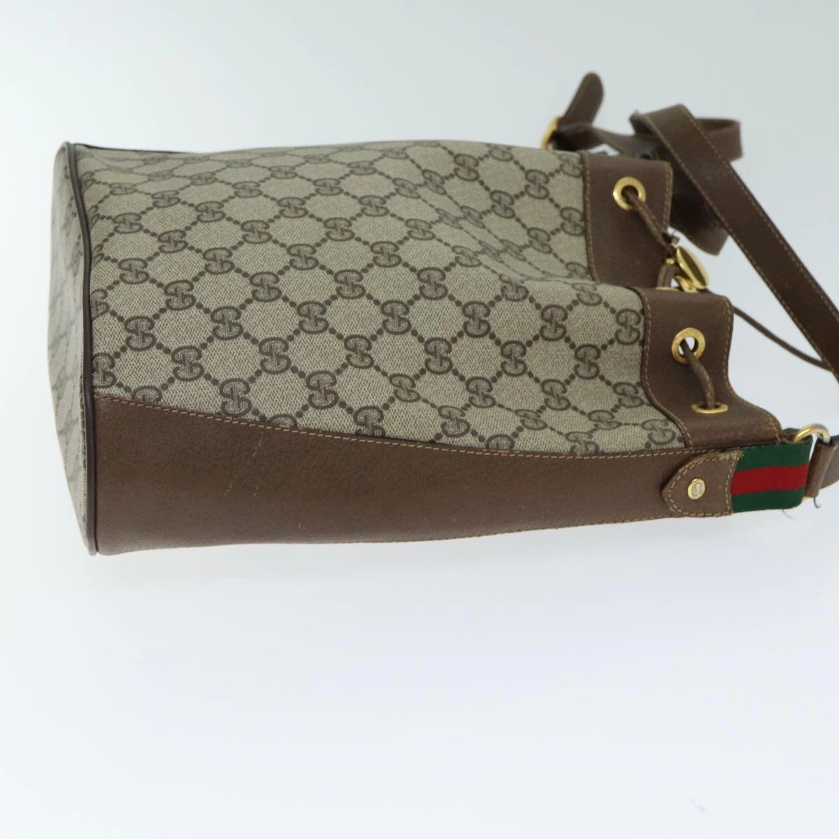 GUCCI GG Canvas Web Sherry Line Shoulder Bag Beige Red 41 02 034  13558